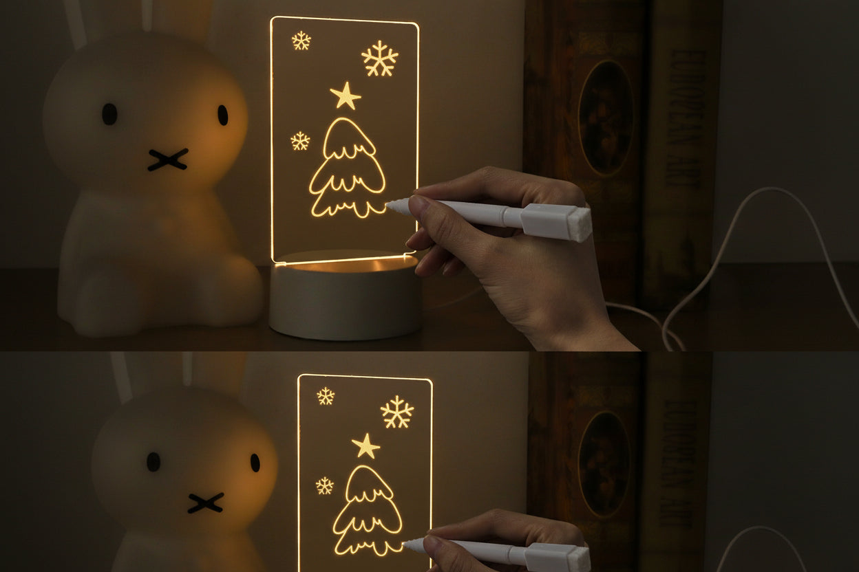 LED Light Note Board ! Night Light Luminous Handmade Writing Board
