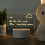 LED Light Note Board ! Night Light Luminous Handmade Writing Board