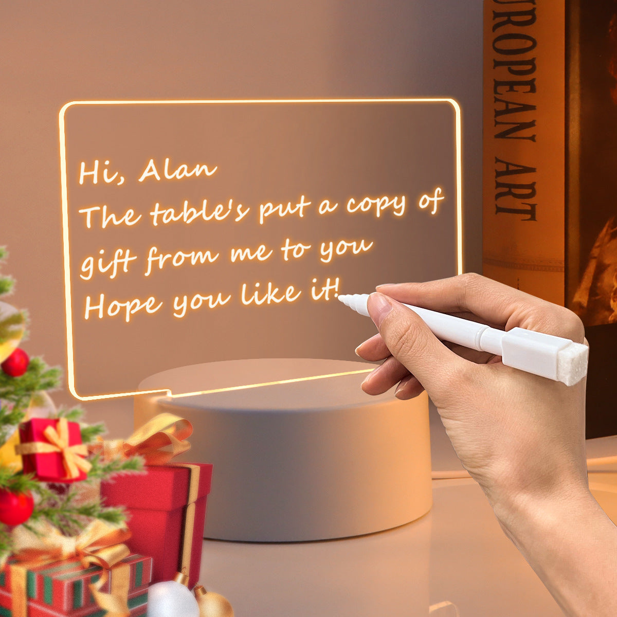 LED Light Note Board ! Night Light Luminous Handmade Writing Board