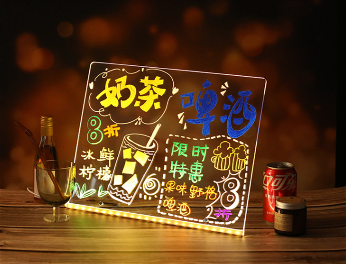 Luminous Billboard Erasable Led Fluorescent Board Night Market